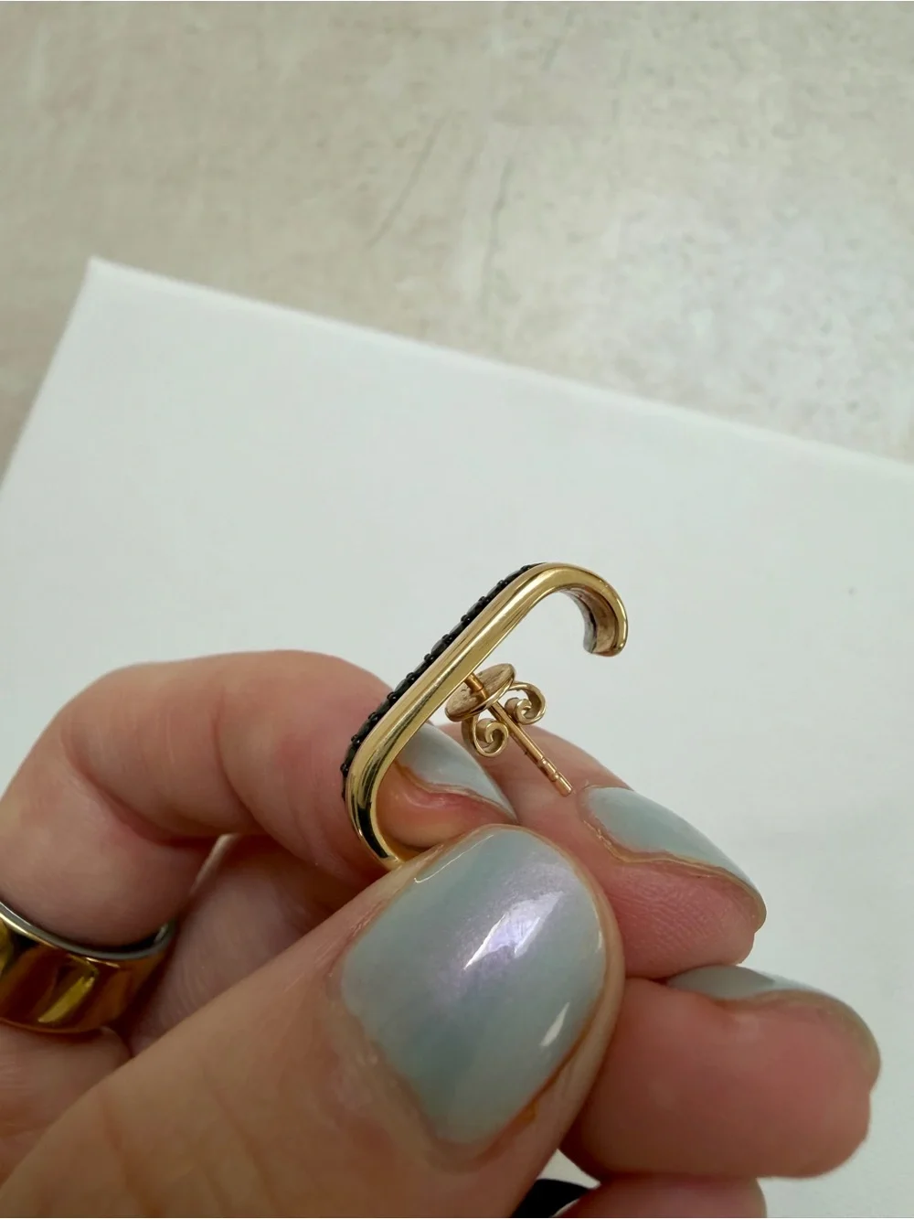 G. Gold-Plated Women’s Earring - Polished Gold Finish